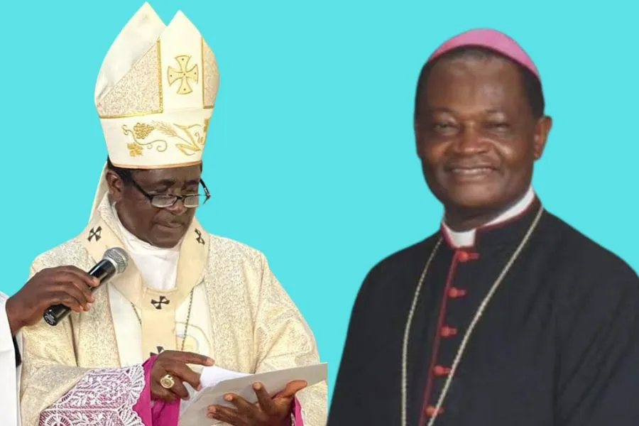 Mgr Andrew Fuanya Nkea (à gauche) et Mgr George Nkuo (à droite). Crédit : Archidiocèse de Bamenda/Diocèse de Kumbo