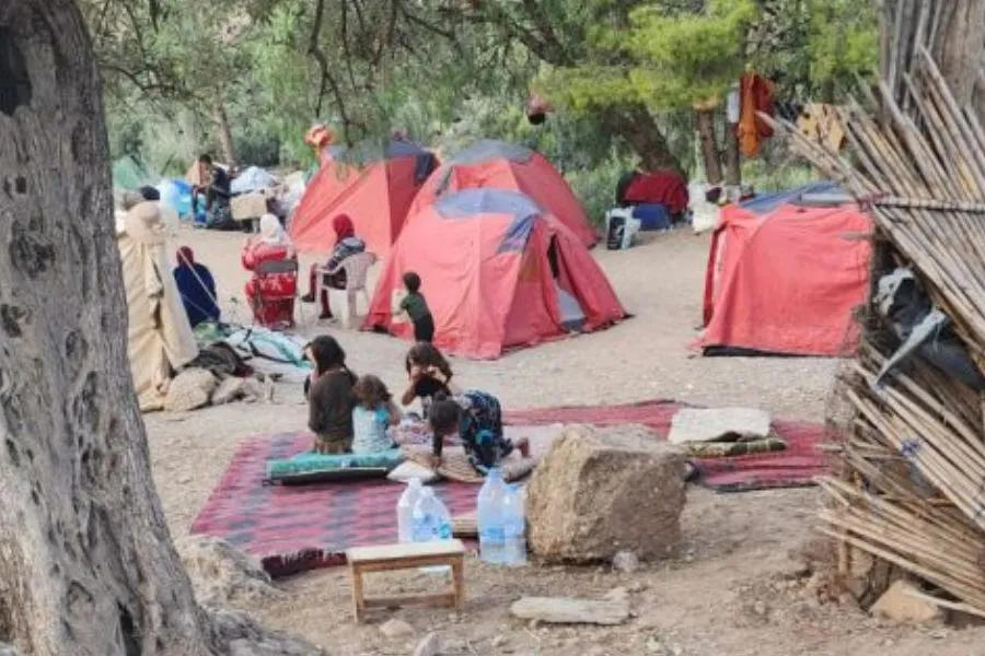 Un camp pour les survivants du tremblement de terre meurtrier du 8 septembre au Maroc. Crédit : Archidiocèse de Rabat