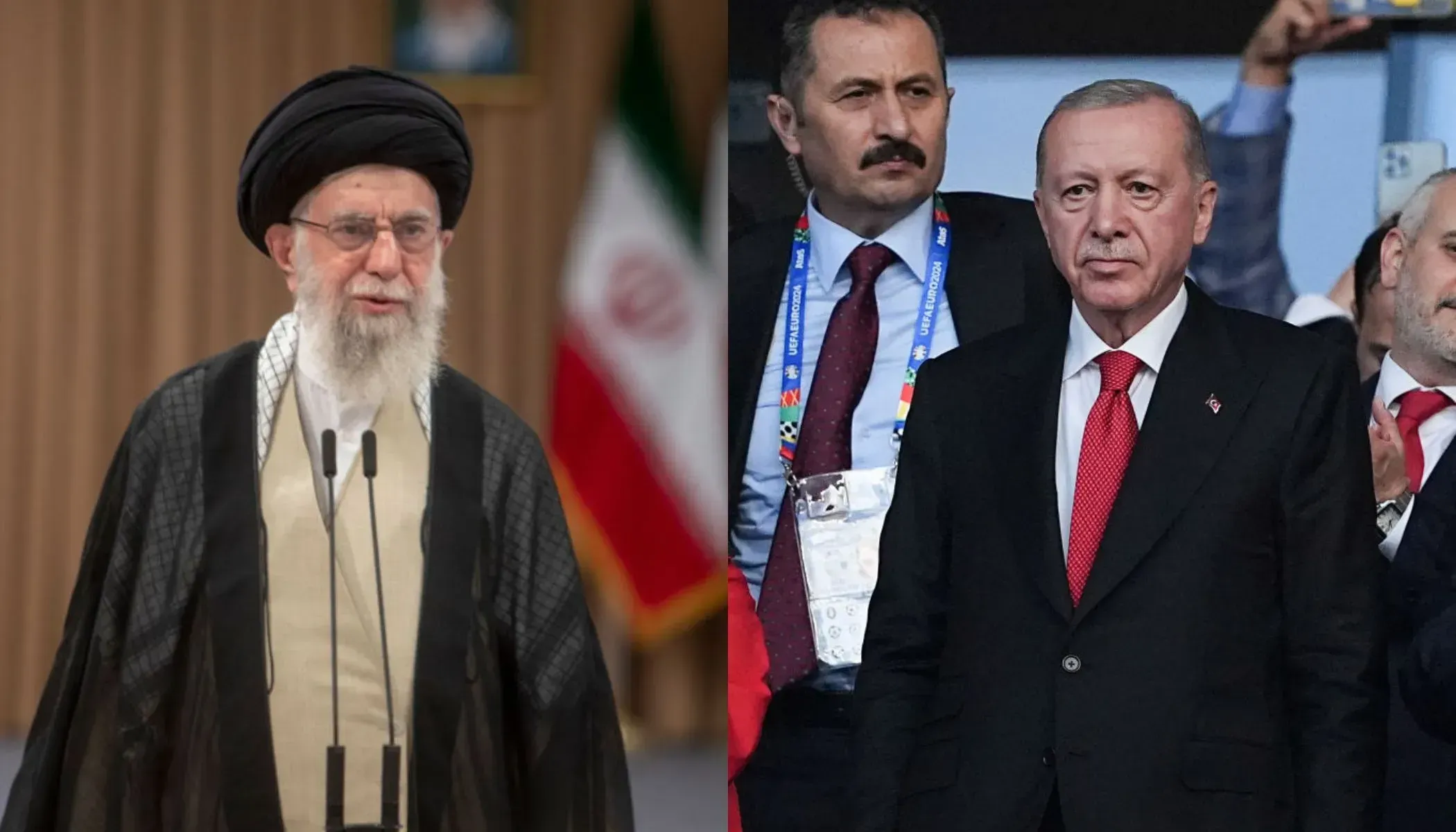 Le guide suprême iranien, l'ayatollah Ali Khamenei (à gauche), et le président turc Recep Tayyip Erdoğan.