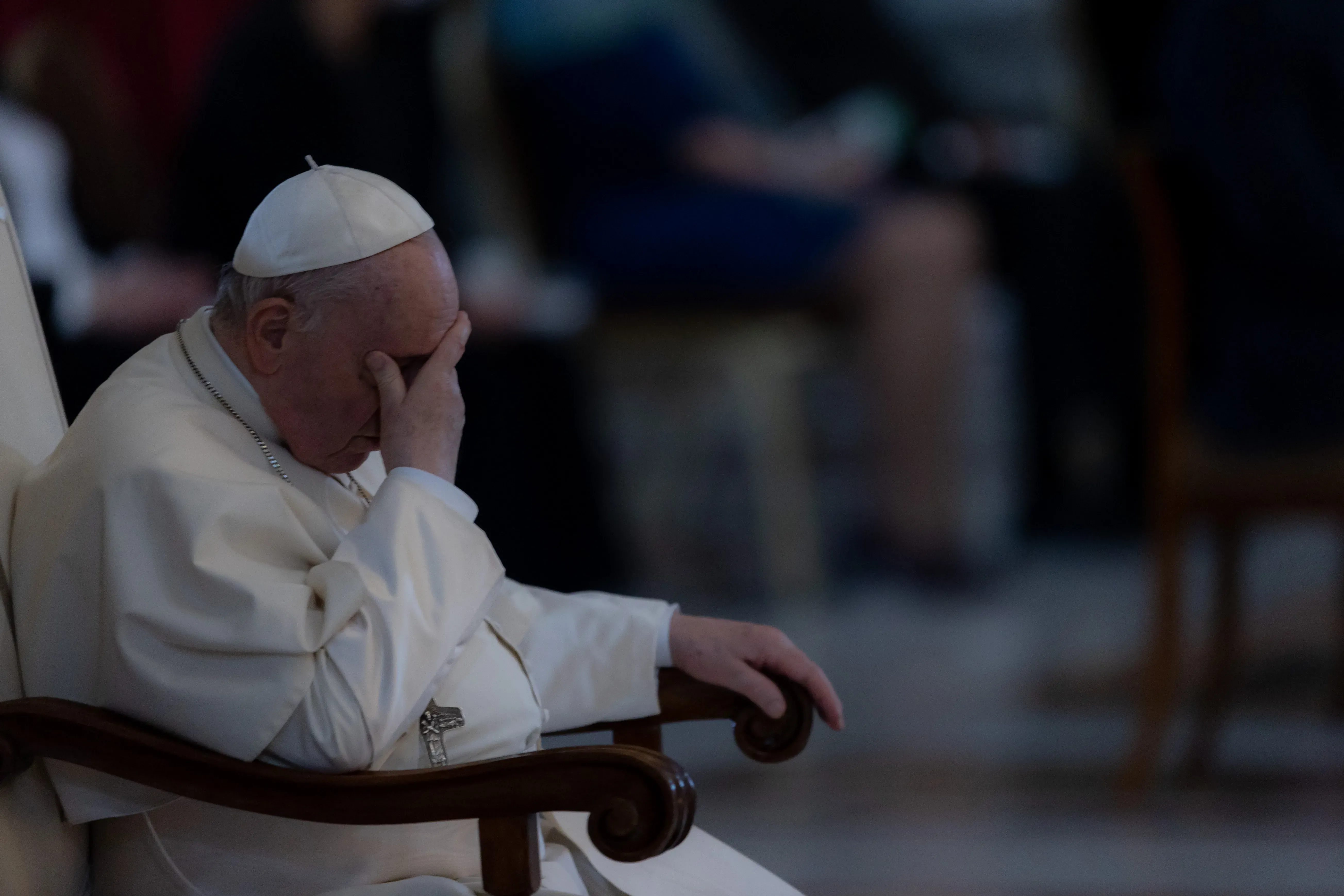 Le pape François lors de la messe de la Veillée pascale, le 16 avril 2022. Daniel Ibanez/CNA