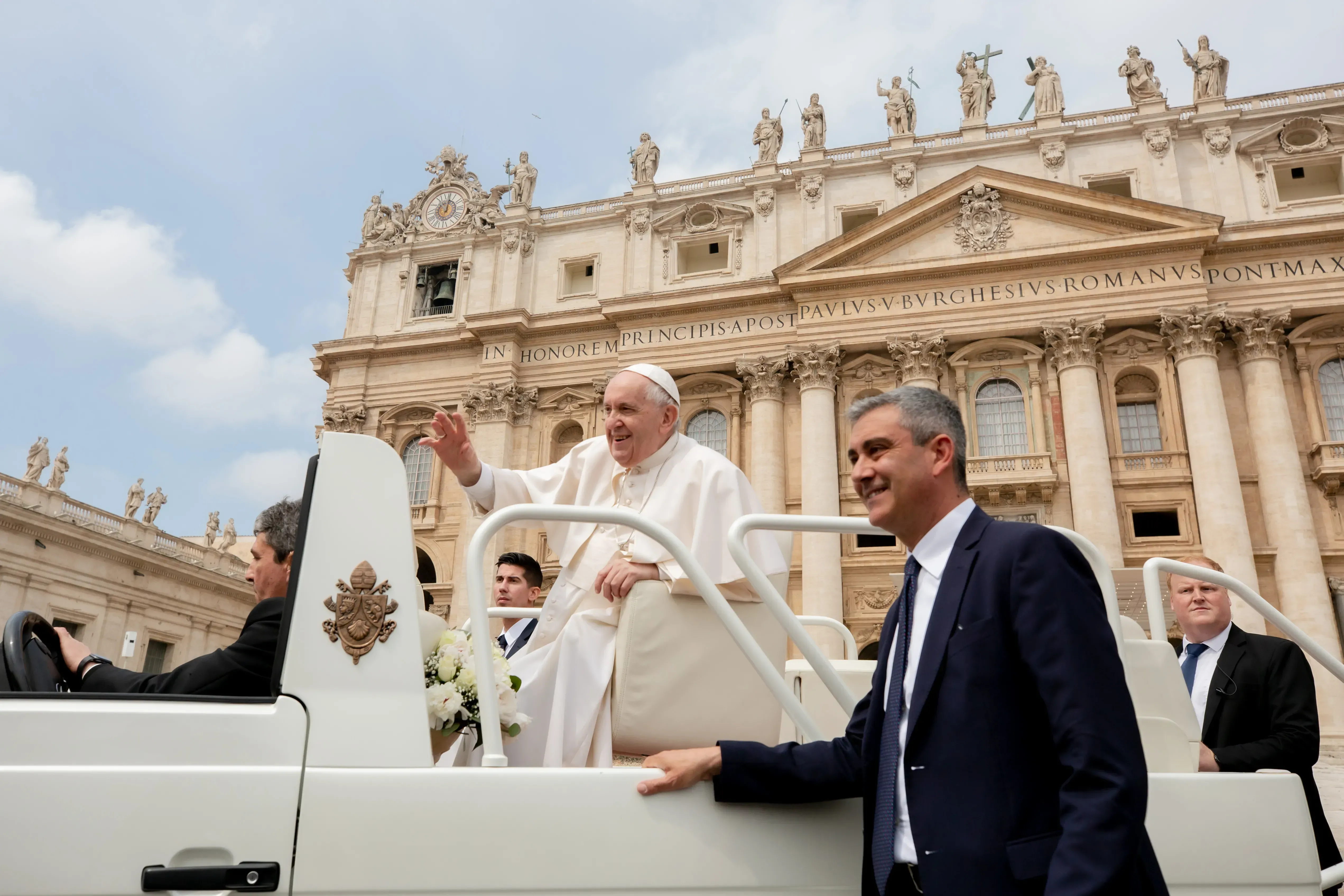 L'audience générale du pape François sur la place Saint-Pierre, le 4 mai 2022. Daniel Ibanez/CNA