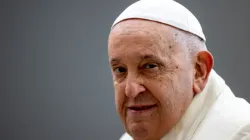 Le pape François lors de son audience générale en début de semaine, le 22 novembre 2023. | Crédit photo : Daniel Ibanez/CNA / 