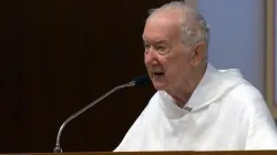 Le Père Timothy Radcliffe a déclaré aux délégués du Synode sur la synodalité, le 23 octobre 2023, que la période précédant l'assemblée de 2024 "sera probablement la période la plus fertile de tout le synode, la période de germination". | Crédit : Vatican Media / 