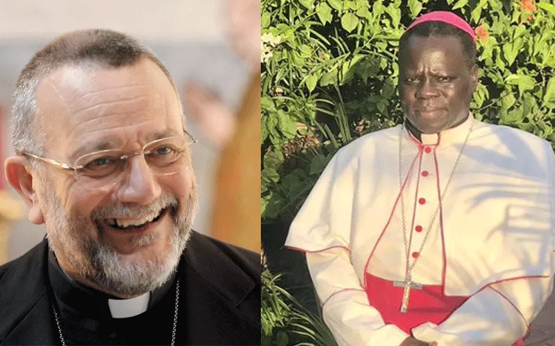 Mgr Stephen Ameyu (à droite), nouvel administrateur apostolique du diocèse de Wau au Soudan du Sud, et Mgr Giovanni Gaspari (à gauche), nonce apostolique en Angola et à São Tomé e Príncipe. / Domaine public