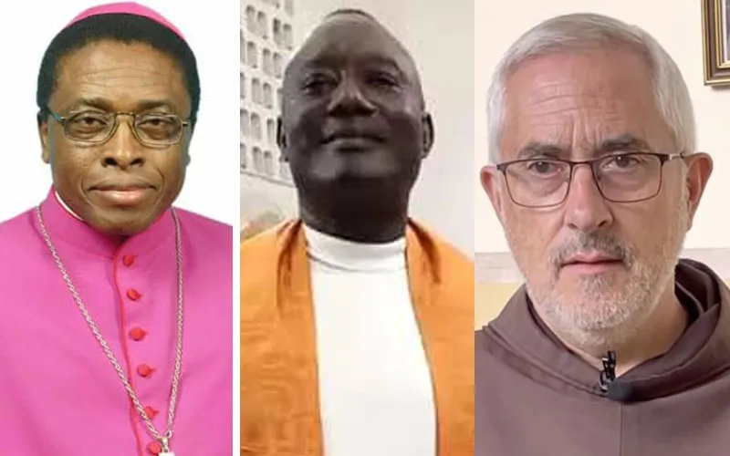 Mgr Denis Chidi Isizoh (à gauche), Mgr. Bob John Hassan Koroma (au centre) et Mgr. Emilio Rocha Grande (à droite).