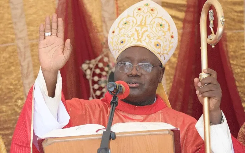 Mgr Ignatius Kaigama, archevêque du diocèse d'Abuja au Nigeria, s'exprimant lors de la célébration du 90e anniversaire de la paroisse Holy Ghost dans le diocèse de Makurdi, le dimanche 1er novembre 2020. Diocèse de Makurdi/Page Facebook