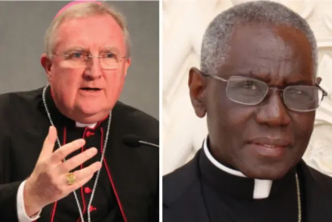 Mgr Arthur Roche et le cardinal Robert Sarah/ Bohumil Petrik/Paul Badde/CNA