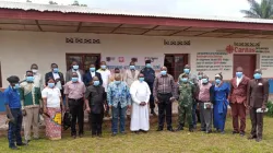 Les responsables de Caritas Congo ASBL lors du lancement du programme d'éducation visant à lutter contre le travail des enfants dans les mines en RDC. / Caritas Congo