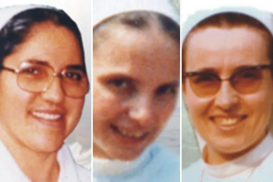 Photos de Sor Vitarosa Zorza (G), Sr. Danielangela Sorti (C), et Sr. Annelvira Ossoli (D) qui est morte d'Ebola en RDC en 1995.