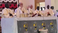 Michael Cardinal Czerny pendant la messe à la cathédrale St. Theresa's Kator de l'archidiocèse de Juba, le dimanche 4 février 2024. Crédit : Ginaba Lino/Juba/Soudan du Sud / 