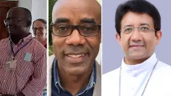 Mgr Kurian Mathew Vayalunkal (D), Nonce apostolique en Tunisie, le P. Inacio Lucas (G), évêque élu du diocèse de Guruè au Mozambique, et le P. Joaquim Nhanganga Tyombe (C) du diocèse d'Uige en Angola / hoto de courtoisie