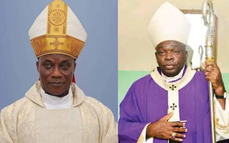 Mgr John Oke Afareha (à gauche) et Mgr Augustine Obiora Akubeze (à droite).