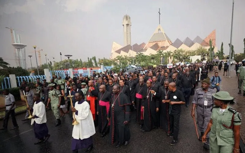 Les évêques catholiques mènent une manifestation contre les meurtres de Nigérians à Abuja, au Nigeria, le 1er mars 2020. / CNS/Afolabi Sotunde, Reuters