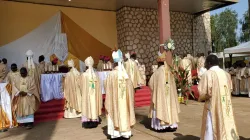 Les évêques catholiques en procession lors de l'ancien Jubilé du Grand Séminaire Saint Thomas d'Aquin de Bambui (STAMS), le 1er décembre 2023. Crédit : Archidiocèse de Bamenda / 