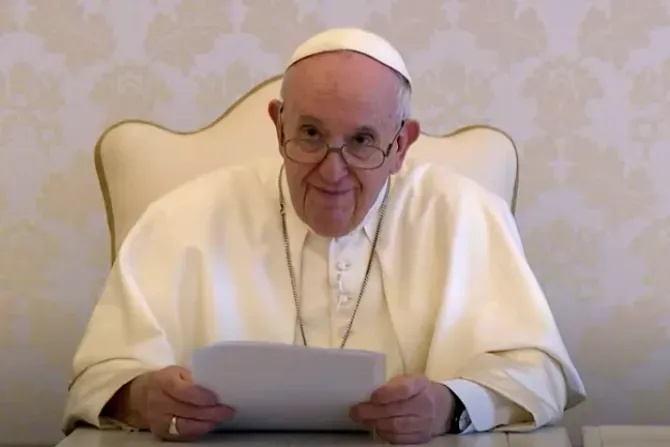 Le pape François délivre un message vidéo Laudato Si' le 24 mai 2021. | Capture d'écran / 