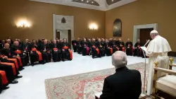 Le pape François s'adresse aux participants à l'assemblée plénière de la Congrégation pour le culte divin dans l'auletta de la salle Paul VI du Vatican, le 14 février 2019. / Vatican Media