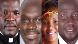 De gauche à droite : Le père Charles Onen, M. Emmanuel Mwaka Lutukumoi, Mme Nancy Atimango et M. Andrew Ogwetta Otto dans la course pour le siège de député de Gulu Est. / Domaine public