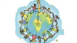 Logo pour le million d'enfants qui participent à l'initiative du Rosaire pour l'unité et la paix prévue pour le 18 octobre 2020. / Aide à l'Église en détresse (AED).