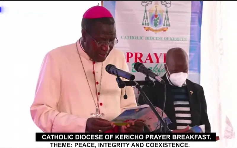 Mgr Alfred Rotich lors du petit-déjeuner de prière du diocèse catholique de Kericho.