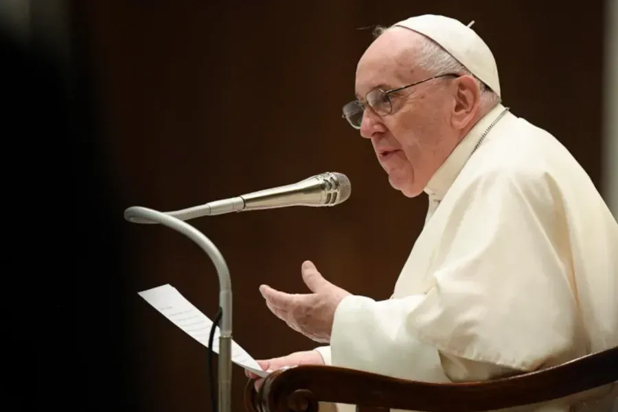 Le Pape François lors de l'audience générale dans la salle Paul VI au Vatican, le 29 septembre 2021. Vatican Media.