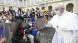 L'audience générale du Pape François dans la cour San Damaso du Palais Apostolique, le 19 mai 2021 / Vatican Media. / 