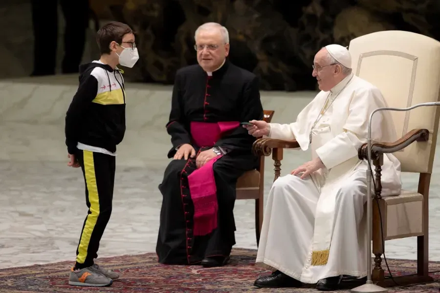 L'audience générale du Pape François dans la salle Paul VI au Vatican, le 20 octobre 2021. Daniel Ibáñez/CNA.