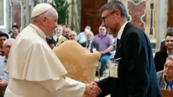 Le pape François rencontre les participants au chapitre général de l'Ordre franciscain séculier, le 15 novembre 2021. Vatican Media. / 