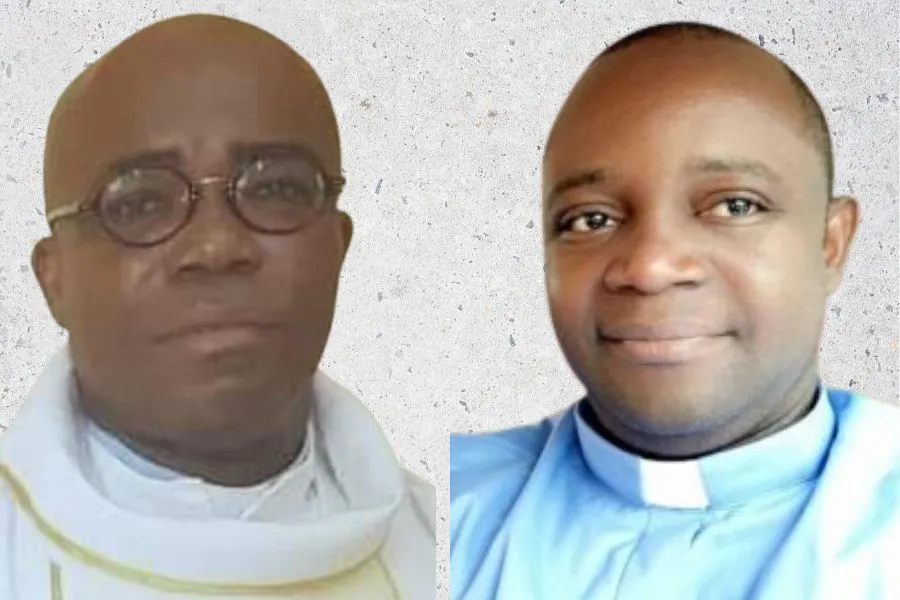 Mgr. Lénard Ndjadi Ndjate (à droite) et Mgr. Honoré Beugré Dakpa (à gauche). Crédit : Photo de courtoisie / 