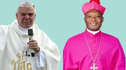 Mgr Walter Erbì (à gauche), Nonce apostolique en Sierra Leone, au Libéria et en Gambie, et Mgr Bob John Hassan Koroma (à droite), nouvel Ordinaire local du diocèse de Makeni en Sierra Leone. Crédit : Diocèse de Makeni / 