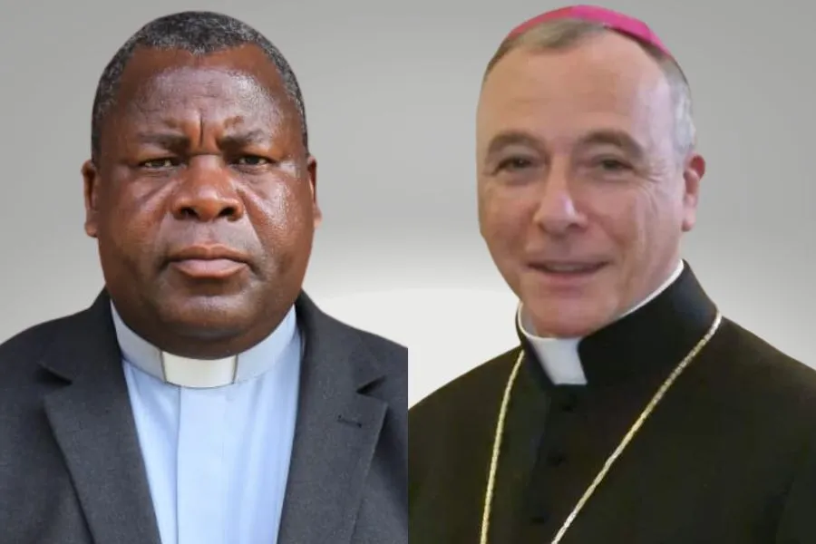 Mgr. Gian Luca Perici (à droite), nommé Nonce apostolique pour les pays d'Afrique australe, la Zambie et le Malawi, et Mgr. Alfred Chaima (à gauche), nommé Ordinaire local du diocèse de Zomba au Malawi.