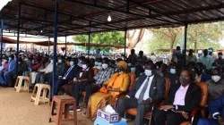 Les membres du gouvernement lors de l'ordination épiscopale de Mgr Matthew Remijio Adam Gbitiku, évêque du diocèse de Wau, le 24 janvier 2021 / ACI Afrique